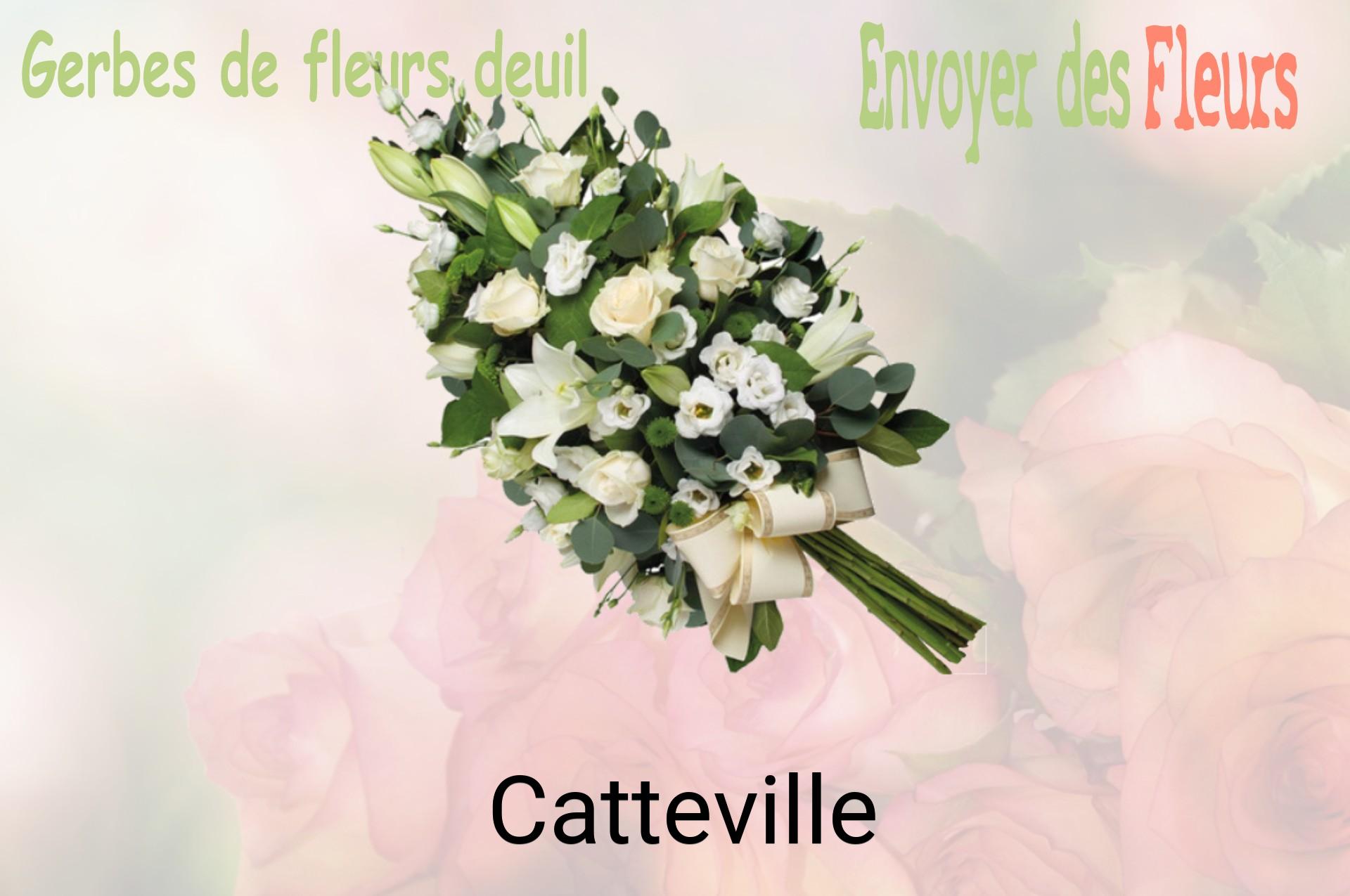 Gerbe de fleurs de deuil livrée à Catteville